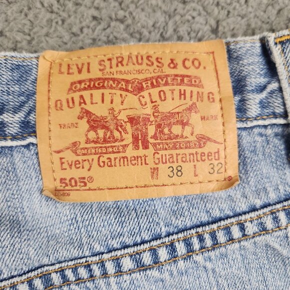 Levi's Jeans Men's 38x32 Blue Regular Fit Y2K Straight Leg Cowboy American Denim - Picture 5 of 10